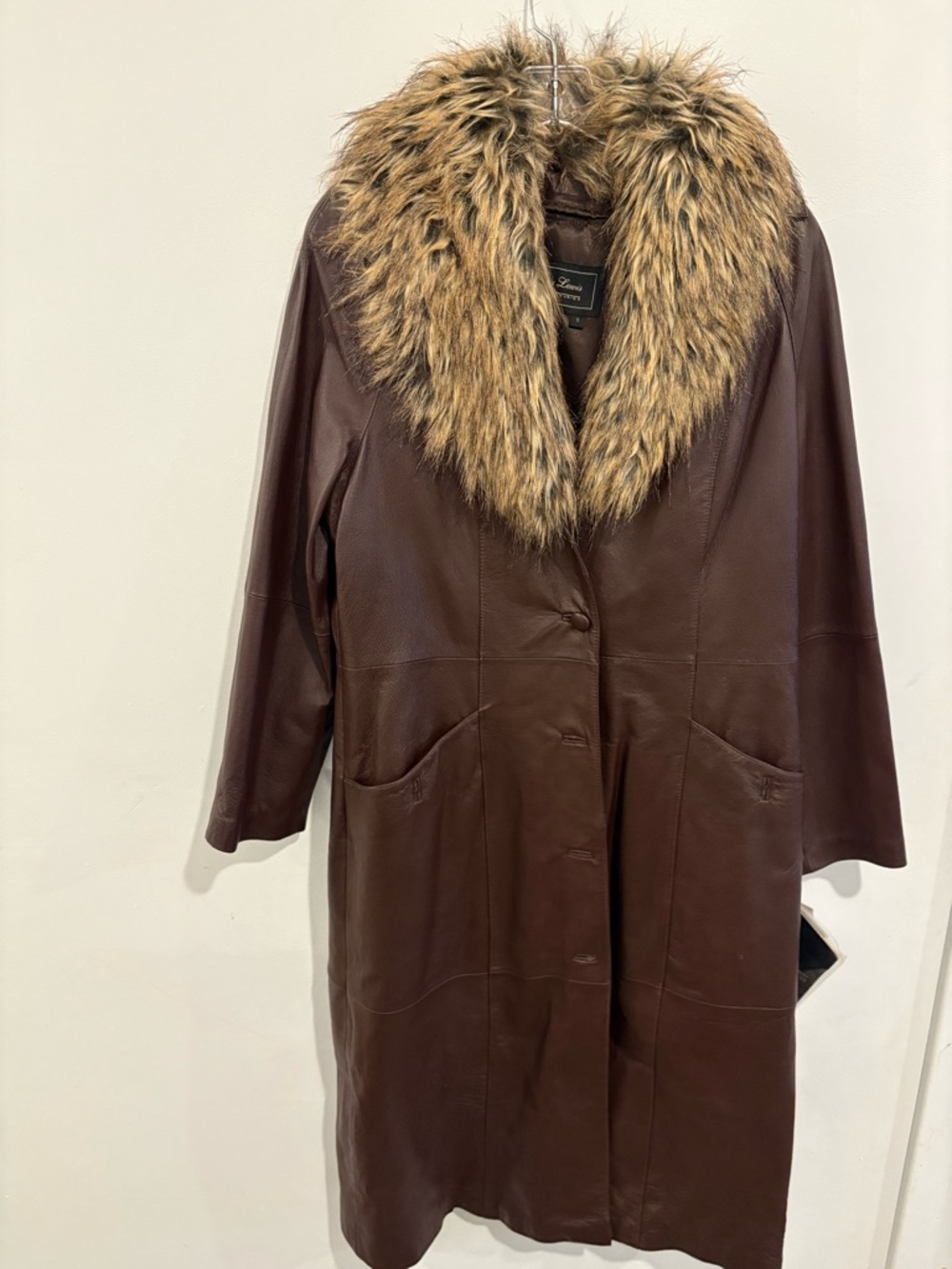 Terry Lewis Coat with Faux Fur Collar